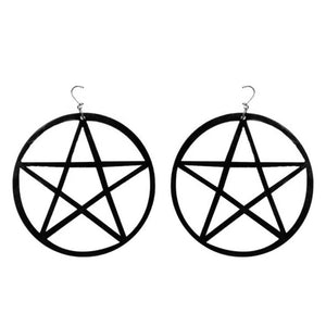 Black Pentagram Earrings